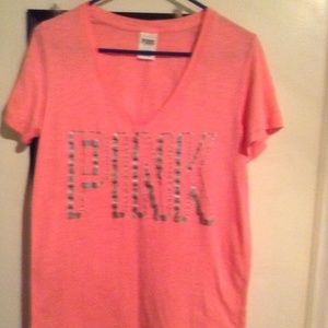 Victoria's Secret PINK Logo Tee Sz Large